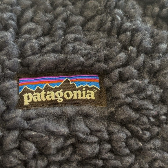 Kids Patagonia Retro X Fleece Bomber Jacket Size Medium 10 Navy Blue - Picture 5 of 6